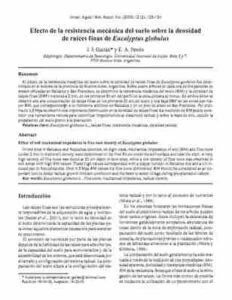 Efecto de la resistencia mecánica del suelo sobre la densidad de raíces finas Eucalyptus globulus