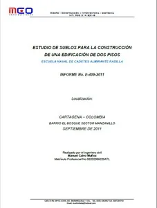 Estudio de suelos para la construcción de un edificio de 2 pisos
