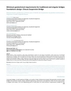 Minimum geotechnical requirements for traditional and singular bridges foundations design Chacao Suspension Bridge